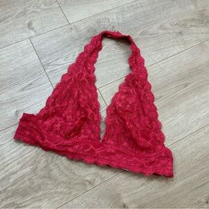Free people intimately free red lace halter bralette size medium